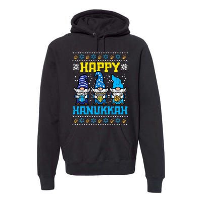 Happy Hanukkah Gnomes Ugly Chanukah Jewish  Premium Hoodie