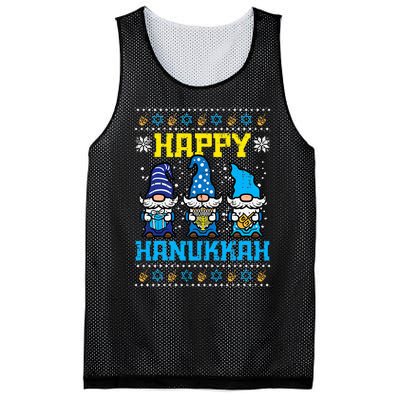 Happy Hanukkah Gnomes Ugly Chanukah Jewish  Mesh Reversible Basketball Jersey Tank