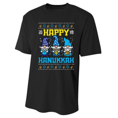 Happy Hanukkah Gnomes Ugly Chanukah Jewish  Performance Sprint T-Shirt