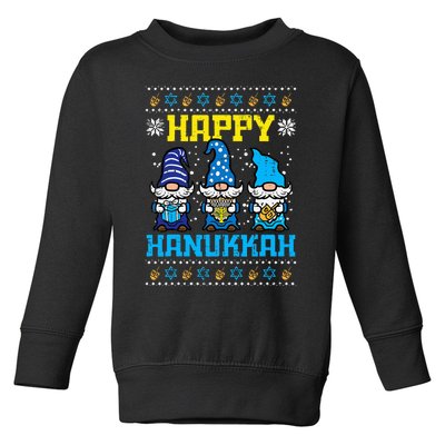 Happy Hanukkah Gnomes Ugly Chanukah Jewish  Toddler Sweatshirt