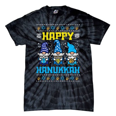 Happy Hanukkah Gnomes Ugly Chanukah Jewish  Tie-Dye T-Shirt