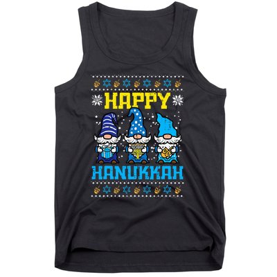 Happy Hanukkah Gnomes Ugly Chanukah Jewish  Tank Top