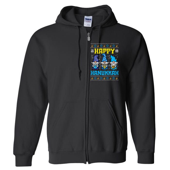 Happy Hanukkah Gnomes Ugly Chanukah Jewish  Full Zip Hoodie