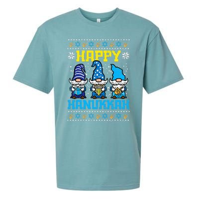 Happy Hanukkah Gnomes Ugly Chanukah Jewish  Sueded Cloud Jersey T-Shirt