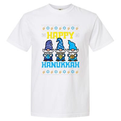 Happy Hanukkah Gnomes Ugly Chanukah Jewish  Garment-Dyed Heavyweight T-Shirt