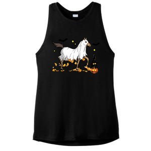 Halloween Horse Ghost Cowboy Western Ladies PosiCharge Tri-Blend Wicking Tank