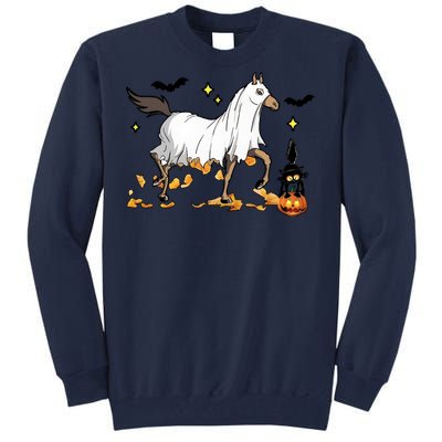 Halloween Horse Ghost Cowboy Western Tall Sweatshirt