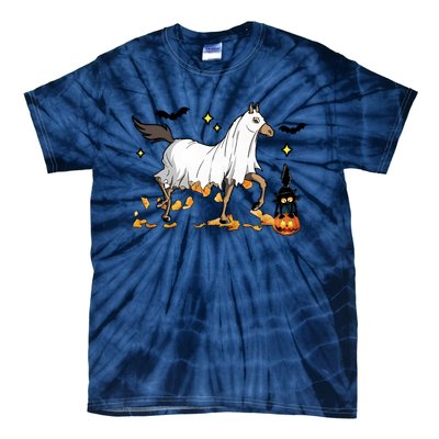 Halloween Horse Ghost Cowboy Western Tie-Dye T-Shirt