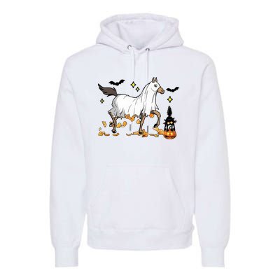 Halloween Horse Ghost Cowboy Western Premium Hoodie