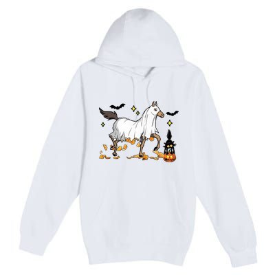 Halloween Horse Ghost Cowboy Western Premium Pullover Hoodie