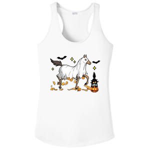 Halloween Horse Ghost Cowboy Western Ladies PosiCharge Competitor Racerback Tank