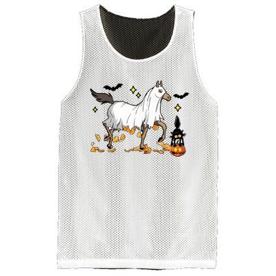 Halloween Horse Ghost Cowboy Western Mesh Reversible Basketball Jersey Tank