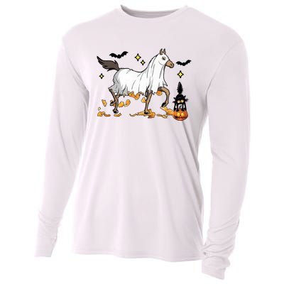 Halloween Horse Ghost Cowboy Western Cooling Performance Long Sleeve Crew