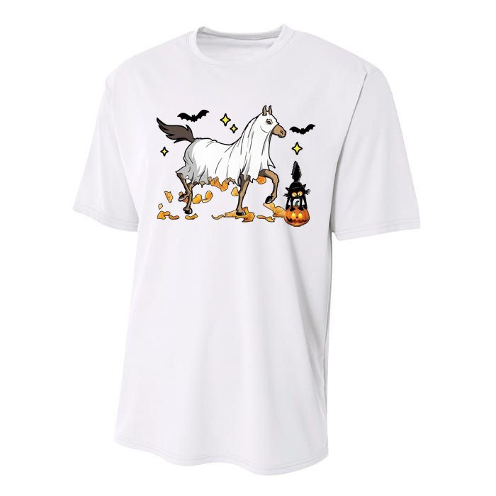 Halloween Horse Ghost Cowboy Western Performance Sprint T-Shirt