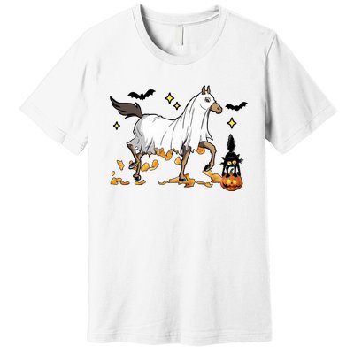 Halloween Horse Ghost Cowboy Western Premium T-Shirt