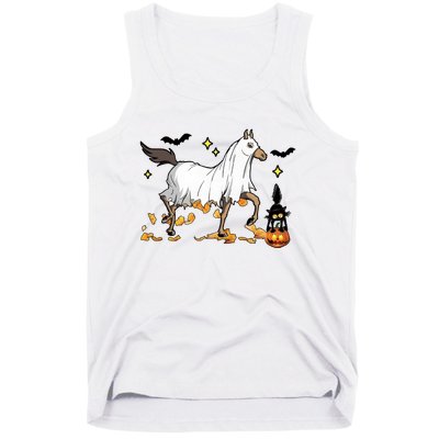 Halloween Horse Ghost Cowboy Western Tank Top