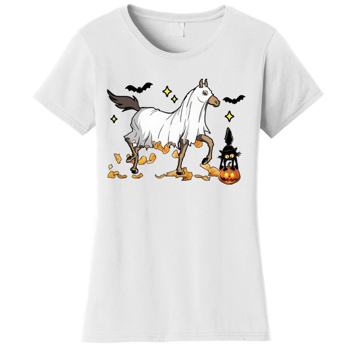 Halloween Horse Ghost Cowboy Western Women's T-Shirt