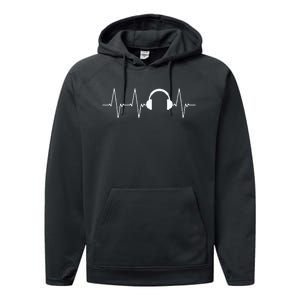 Headphones Heartbeat Gift Musical Instrument Performance Fleece Hoodie