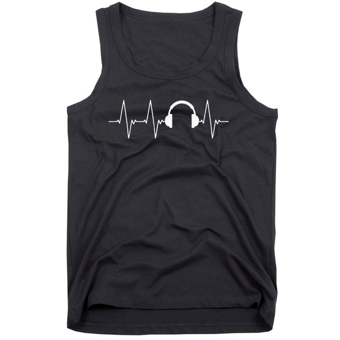 Headphones Heartbeat Gift Musical Instrument Tank Top