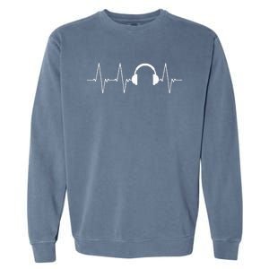 Headphones Heartbeat Gift Musical Instrument Garment-Dyed Sweatshirt