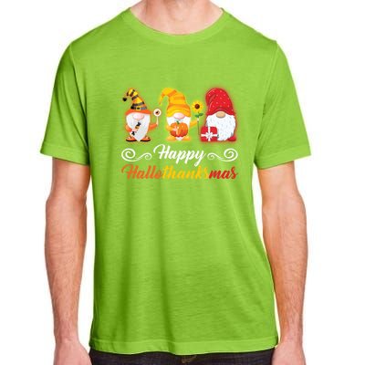 Happy Hallothanksmas Gnomes Halloween Thanksgiving Xmas Gift Adult ChromaSoft Performance T-Shirt