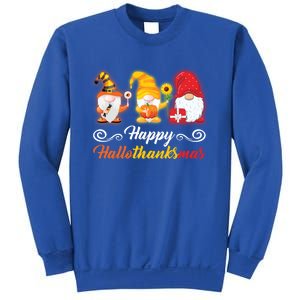 Happy Hallothanksmas Gnomes Halloween Thanksgiving Xmas Gift Sweatshirt