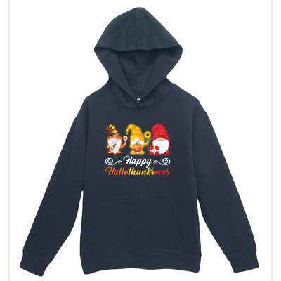 Happy Hallothanksmas Gnomes Halloween Thanksgiving Xmas Gift Urban Pullover Hoodie