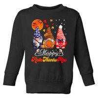 Happy Hallothanksmas Gnomes Halloween Thanksgiving Christmas Toddler Sweatshirt