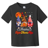 Happy Hallothanksmas Gnomes Halloween Thanksgiving Christmas Toddler T-Shirt