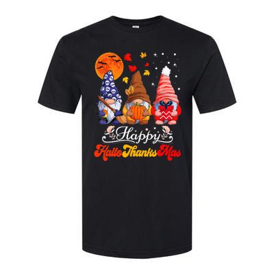 Happy Hallothanksmas Gnomes Halloween Thanksgiving Christmas Softstyle CVC T-Shirt