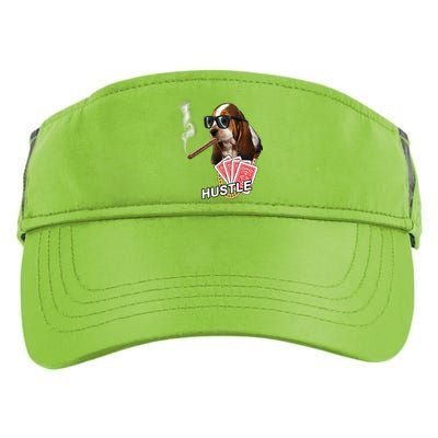 Hustle Hound Gambling Dog Tee Adult Drive Performance Visor