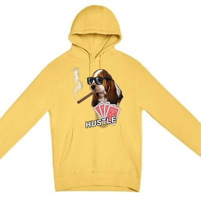 Hustle Hound Gambling Dog Tee Premium Pullover Hoodie