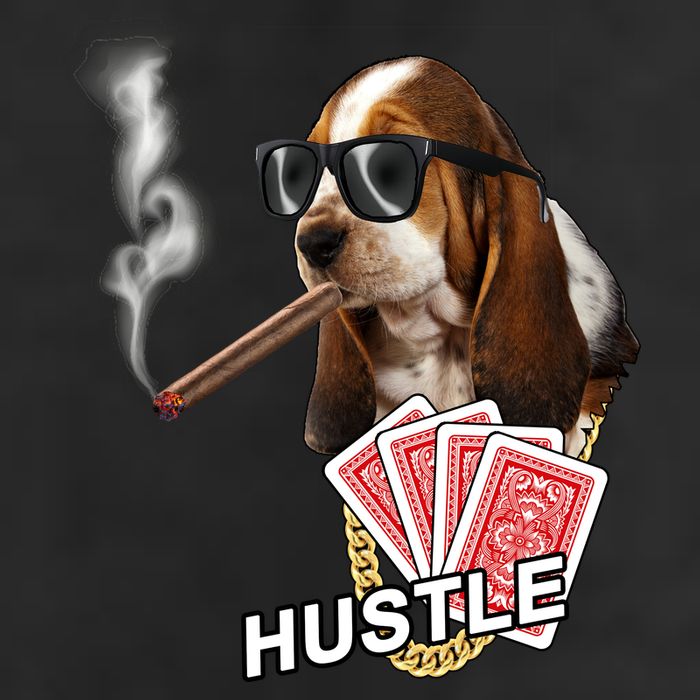 Hustle Hound Gambling Dog Tee Cool Comfort Performance Bucket Hat