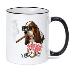 Hustle Hound Gambling Dog Tee 11oz Black Color Changing Mug