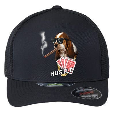 Hustle Hound Gambling Dog Tee Flexfit Unipanel Trucker Cap