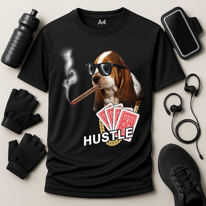 Hustle Hound Gambling Dog Tee Performance Shirt