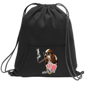 Hustle Hound Gambling Dog Tee Sweatshirt Cinch Pack Bag