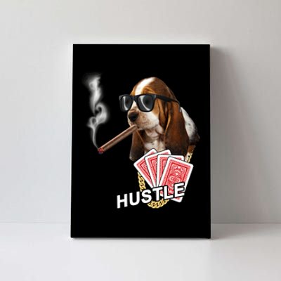 Hustle Hound Gambling Dog Tee Canvas