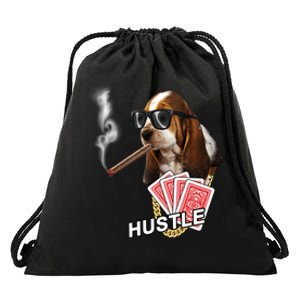 Hustle Hound Gambling Dog Tee Drawstring Bag