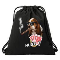 Hustle Hound Gambling Dog Tee Drawstring Bag