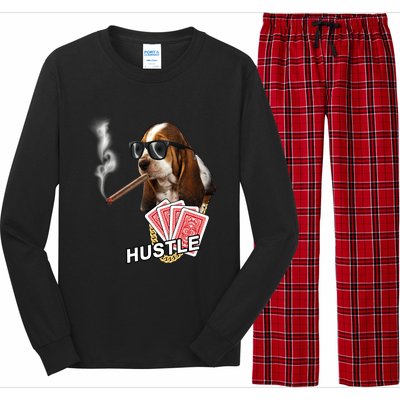 Hustle Hound Gambling Dog Tee Long Sleeve Pajama Set