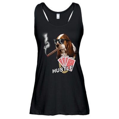 Hustle Hound Gambling Dog Tee Ladies Essential Flowy Tank