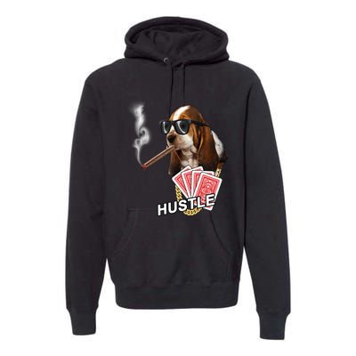 Hustle Hound Gambling Dog Tee Premium Hoodie