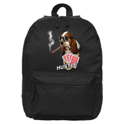 Hustle Hound Gambling Dog Tee 16 in Basic Backpack