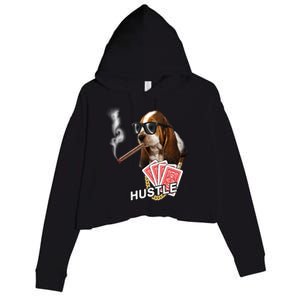 Hustle Hound Gambling Dog Tee Crop Fleece Hoodie