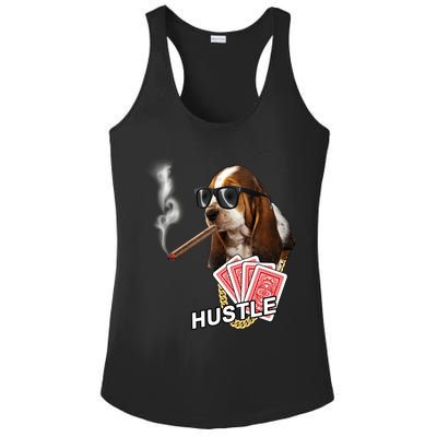 Hustle Hound Gambling Dog Tee Ladies PosiCharge Competitor Racerback Tank
