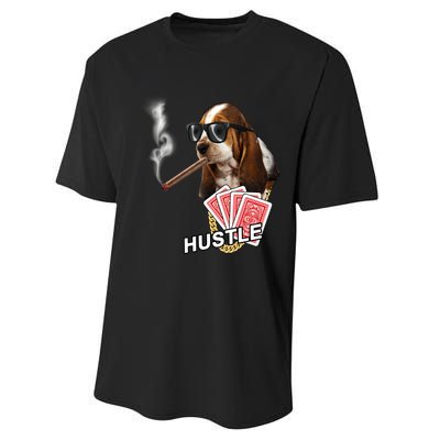 Hustle Hound Gambling Dog Tee Performance Sprint T-Shirt