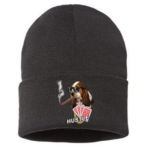 Hustle Hound Gambling Dog Tee Sustainable Knit Beanie