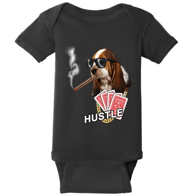 Hustle Hound Gambling Dog Tee Baby Bodysuit