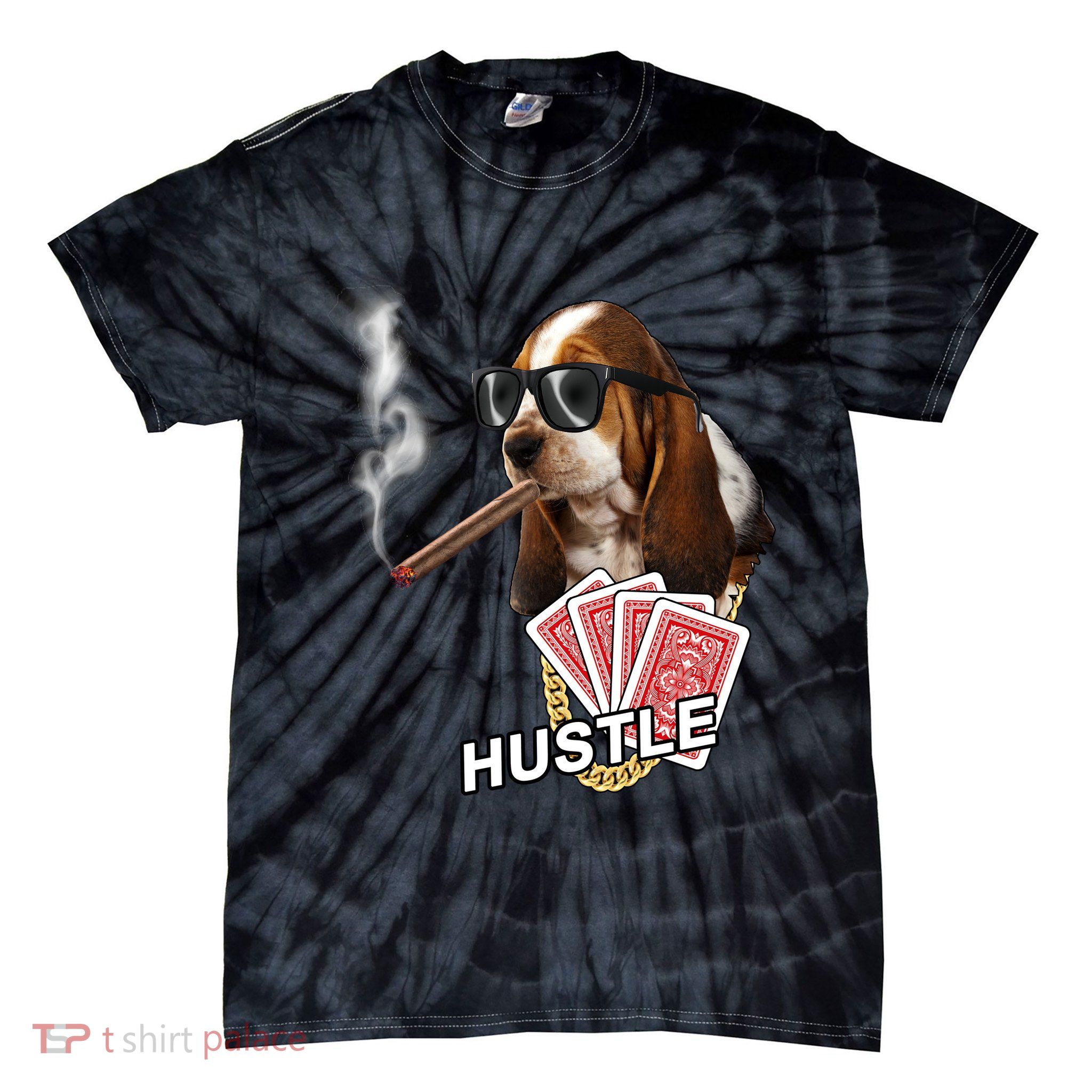 Hustle Hound Gambling Dog Tee Tie-Dye T-Shirt